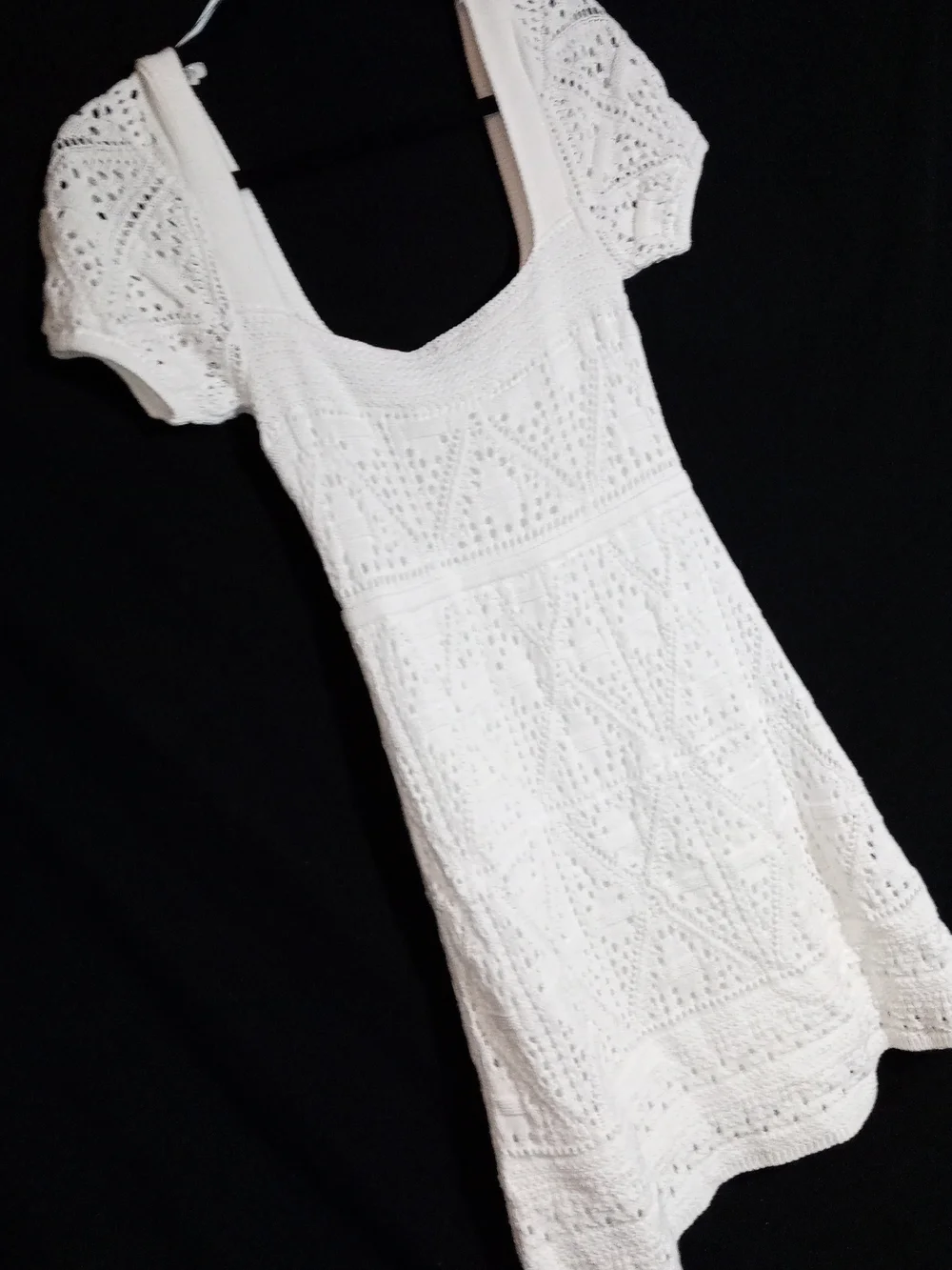 Zara White Crochet Knit Mini Dress